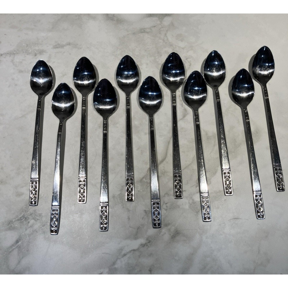 MCM Customcraft Stainless CUS3 Fleur De Lis 11 Piece Iced Teaspoon Taiwan